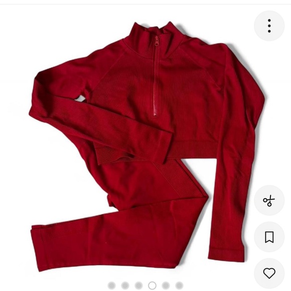 Forever 21 Pants - Forever 21 Women's Red Leggings & Cropped Jacket